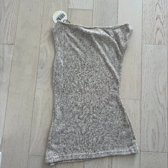 VRG GRL - Kemi Knit off shoulder Top Oatmeal - Picture 3 of 4